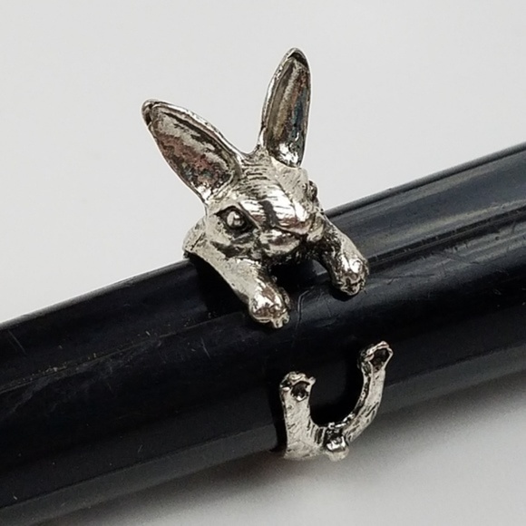jujuanne's jewelry Jewelry - Boho SILVER Adjustable Forest Bunny Rabbit Ring